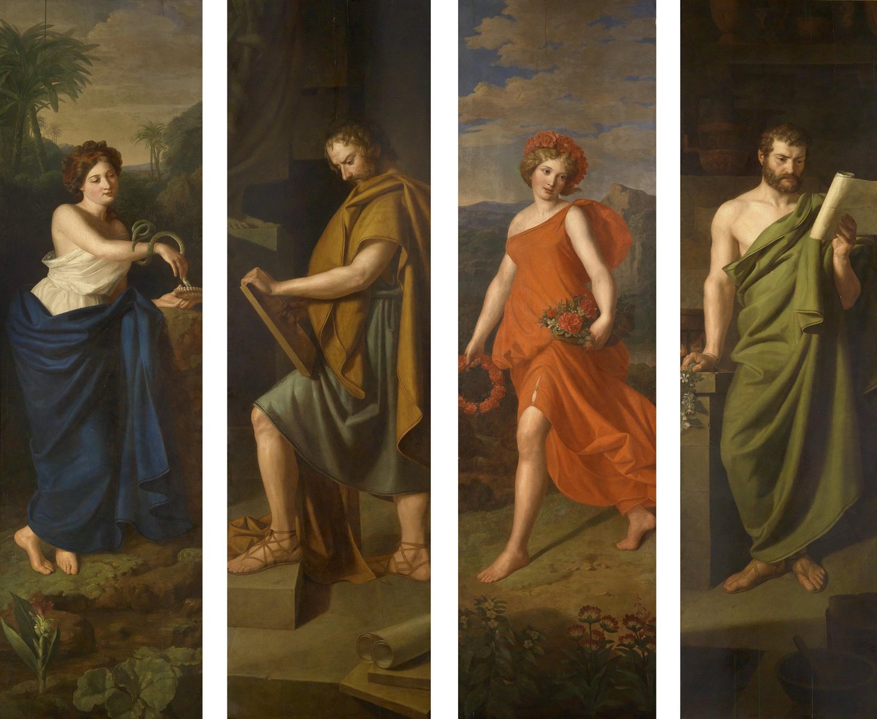 Hygieia, Hippokrates, Flora a Galen od Ferdinand Georg Waldmuller