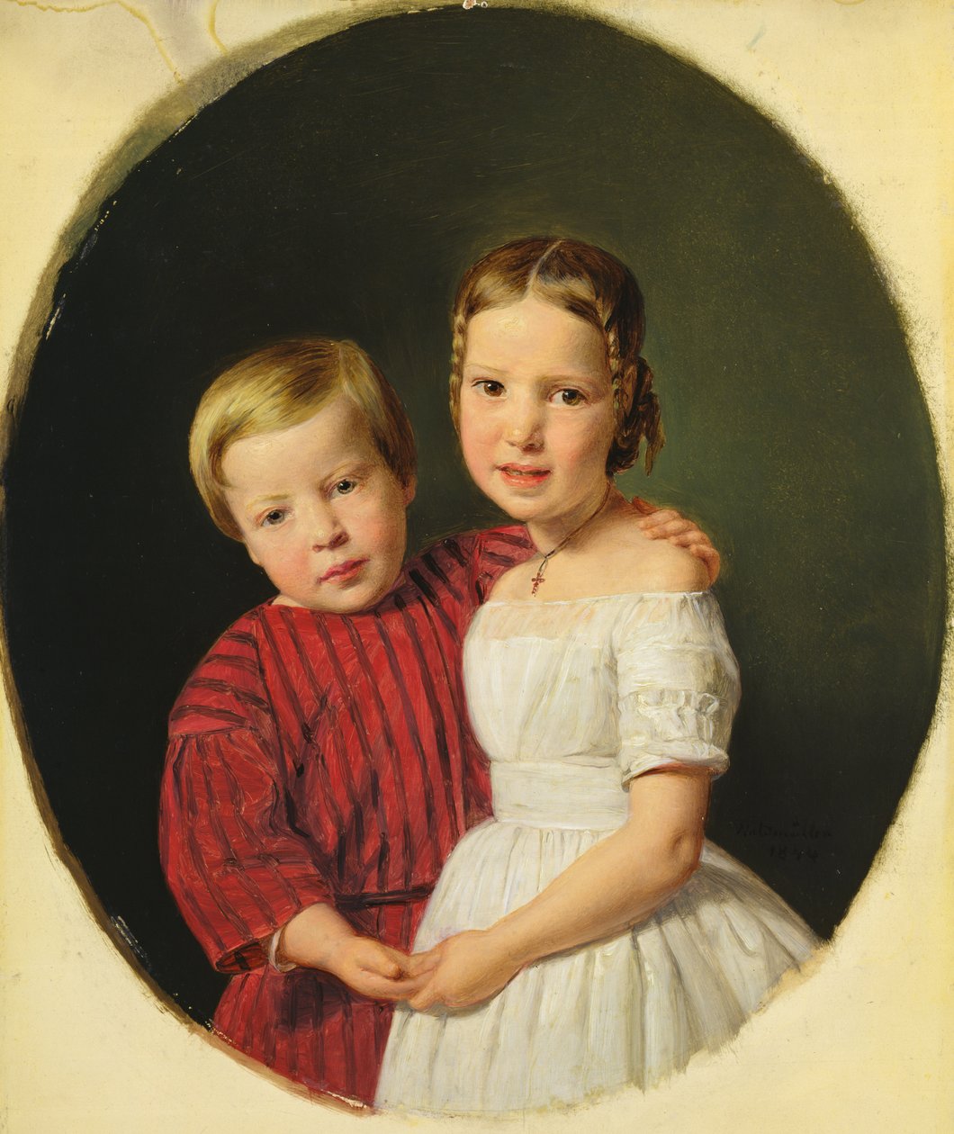 Portrét dvou dětí, 1844 od Ferdinand Georg Waldmuller