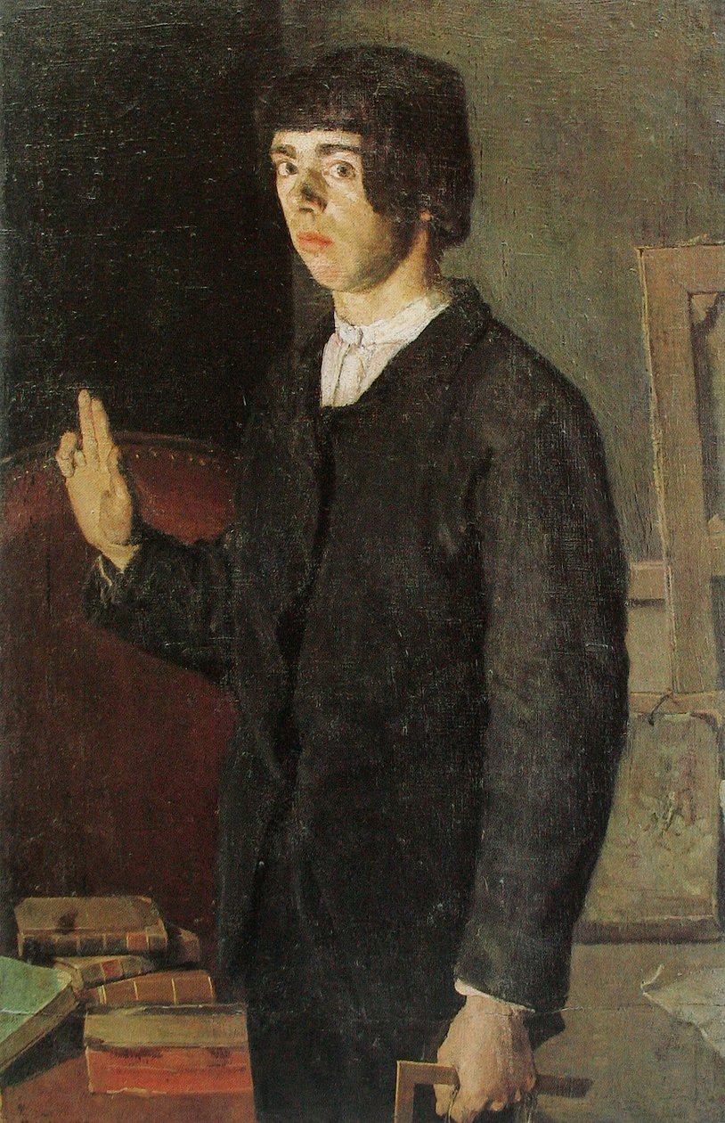 Der Student, Selbstbildnis.n Alternativní názvy: n Němec: Selbstbildnis: Der Student. od Ferdinand Hodler