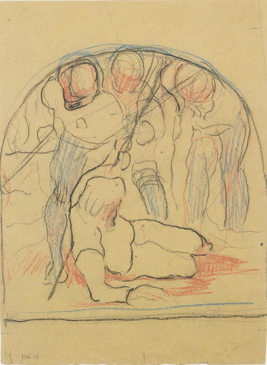 Umírající vlajkař od Ferdinand Hodler