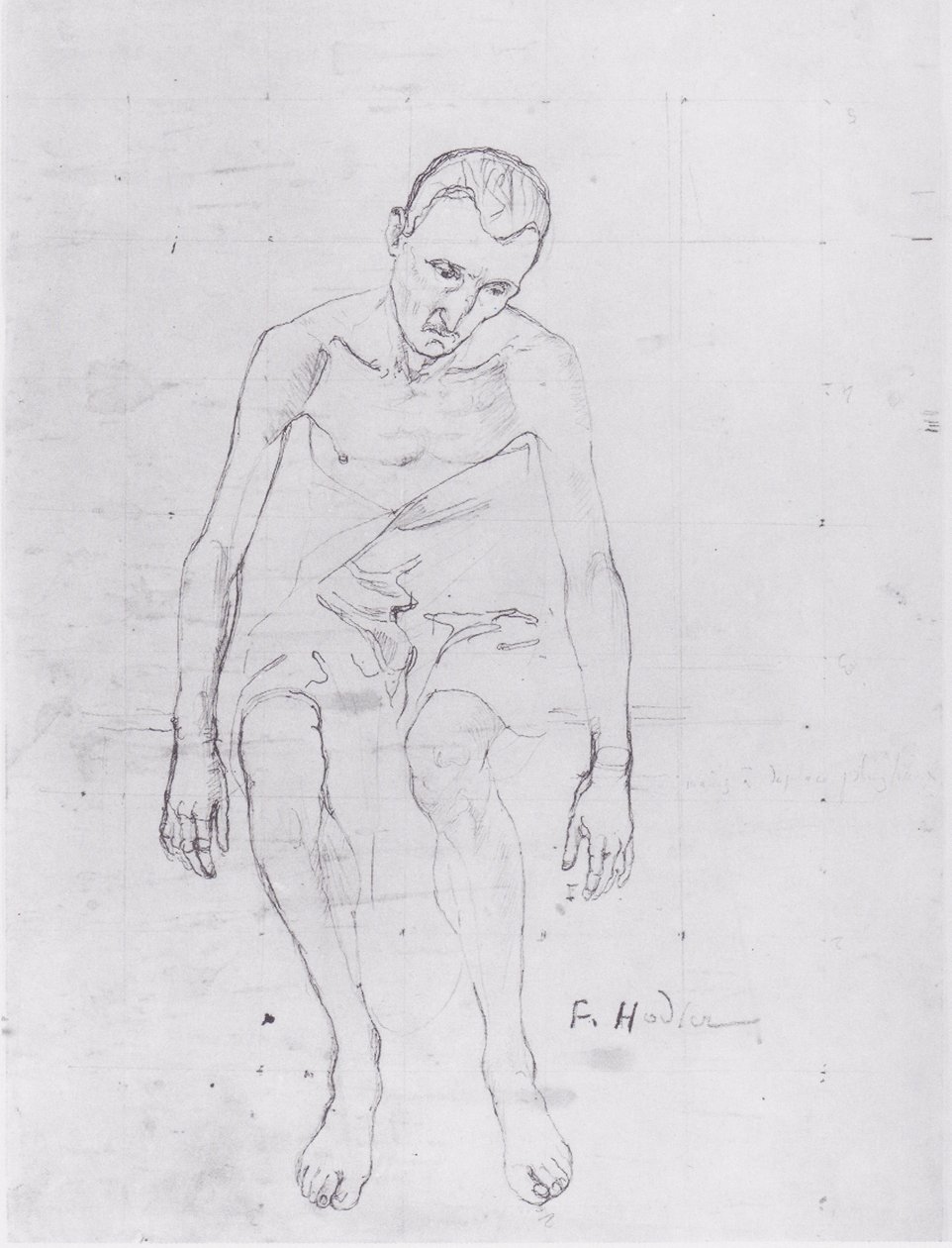 Studie ústřední postavy ženského života. od Ferdinand Hodler
