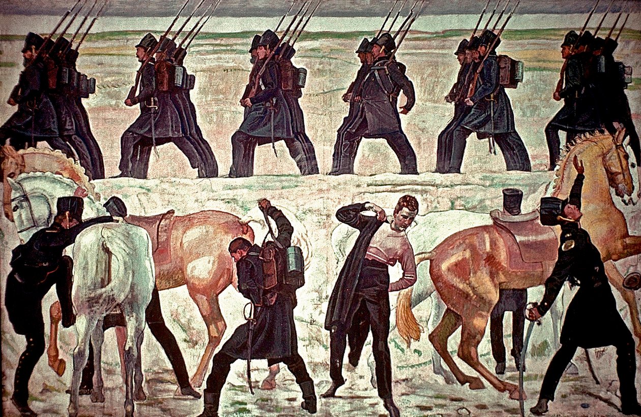Odjezd studentů Jenens do války za svobodu od Ferdinand Hodler