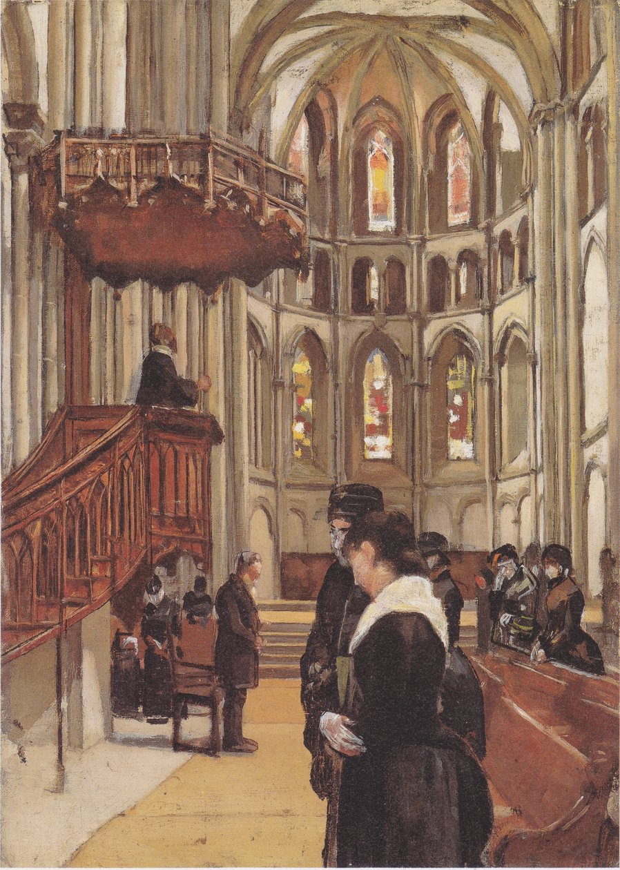 Modlitba v katedrále Saint-Pierre v Ženevě od Ferdinand Hodler