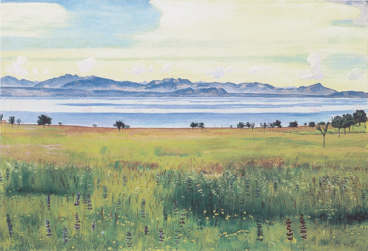 Ženevské jezero od St Prex od Ferdinand Hodler