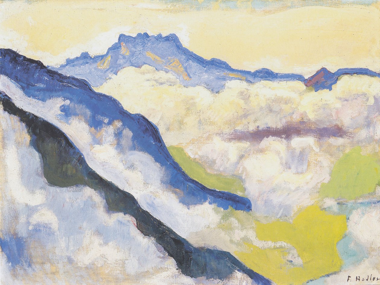 Die Dents du Midi von Caux aus od Ferdinand Hodler