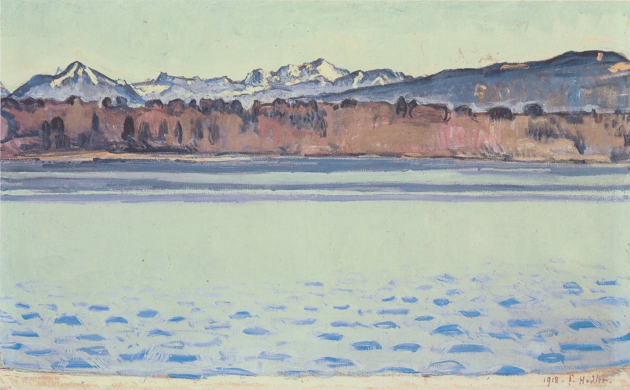 Odpoledne Ženevské jezero s Mont-Blancem od Ferdinand Hodler