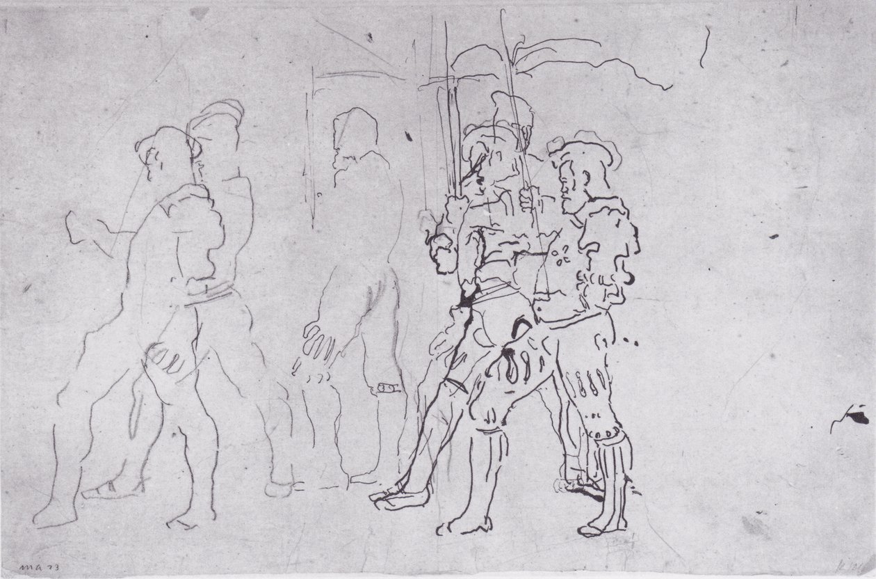 Válečník kráčející doleva od Ferdinand Hodler