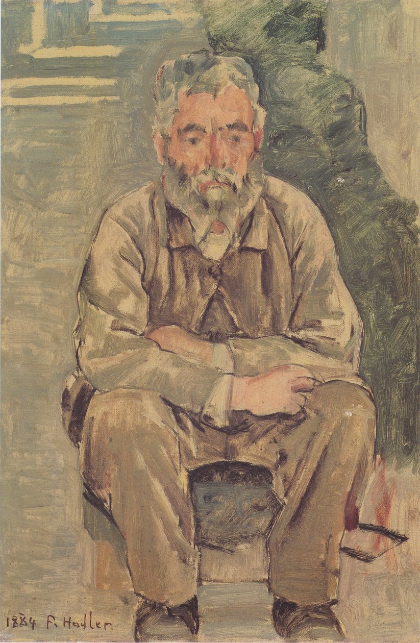 Sedící vousatý muž od Ferdinand Hodler