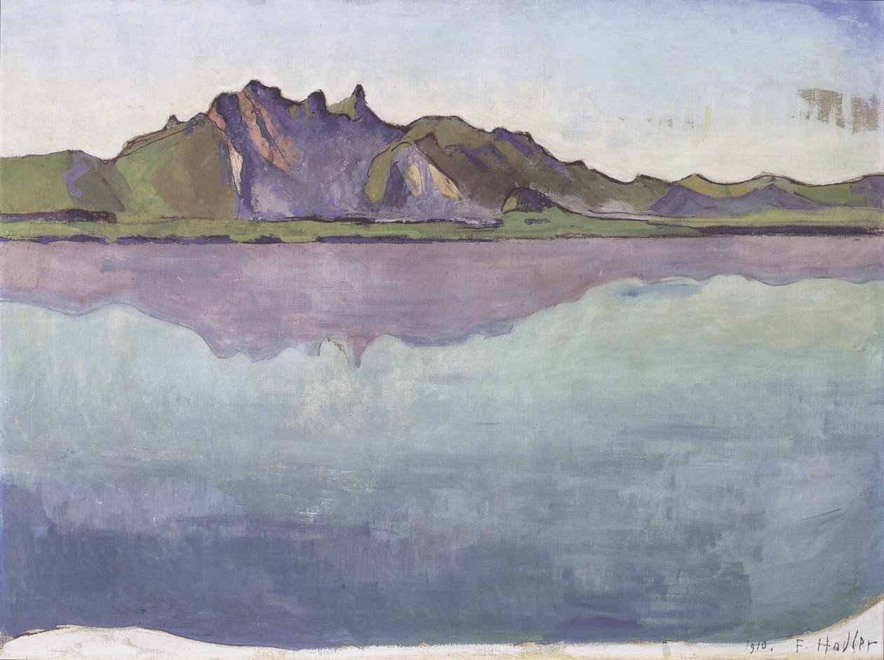 Thunské jezero s řetězcem Stockhorn od Ferdinand Hodler