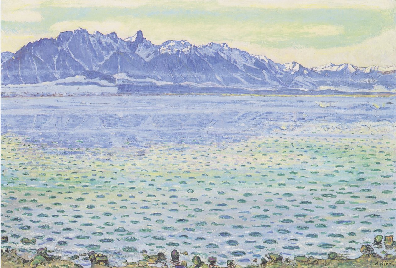 Thunské jezero s řetězcem Stockhorn od Ferdinand Hodler