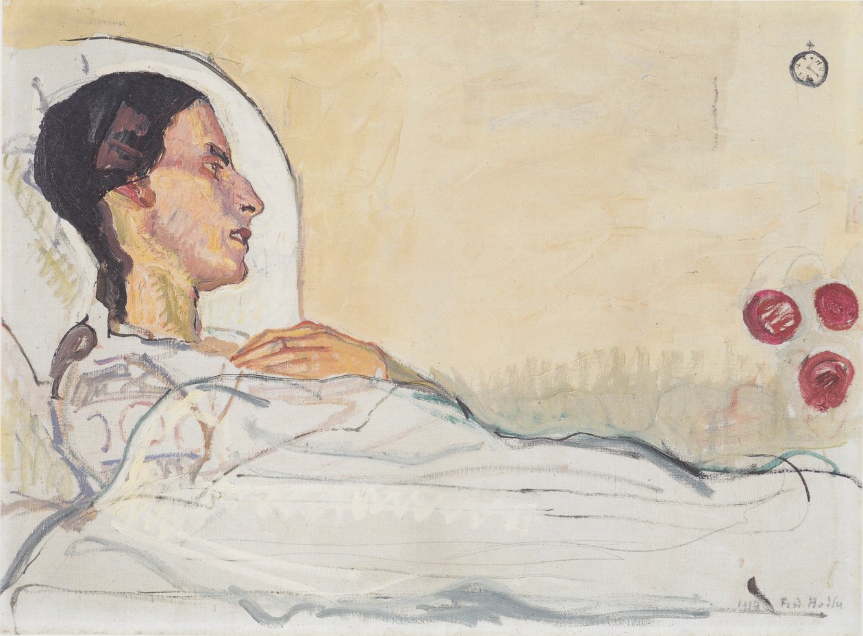 Valentine Godé-Darel na nemocenské posteli od Ferdinand Hodler