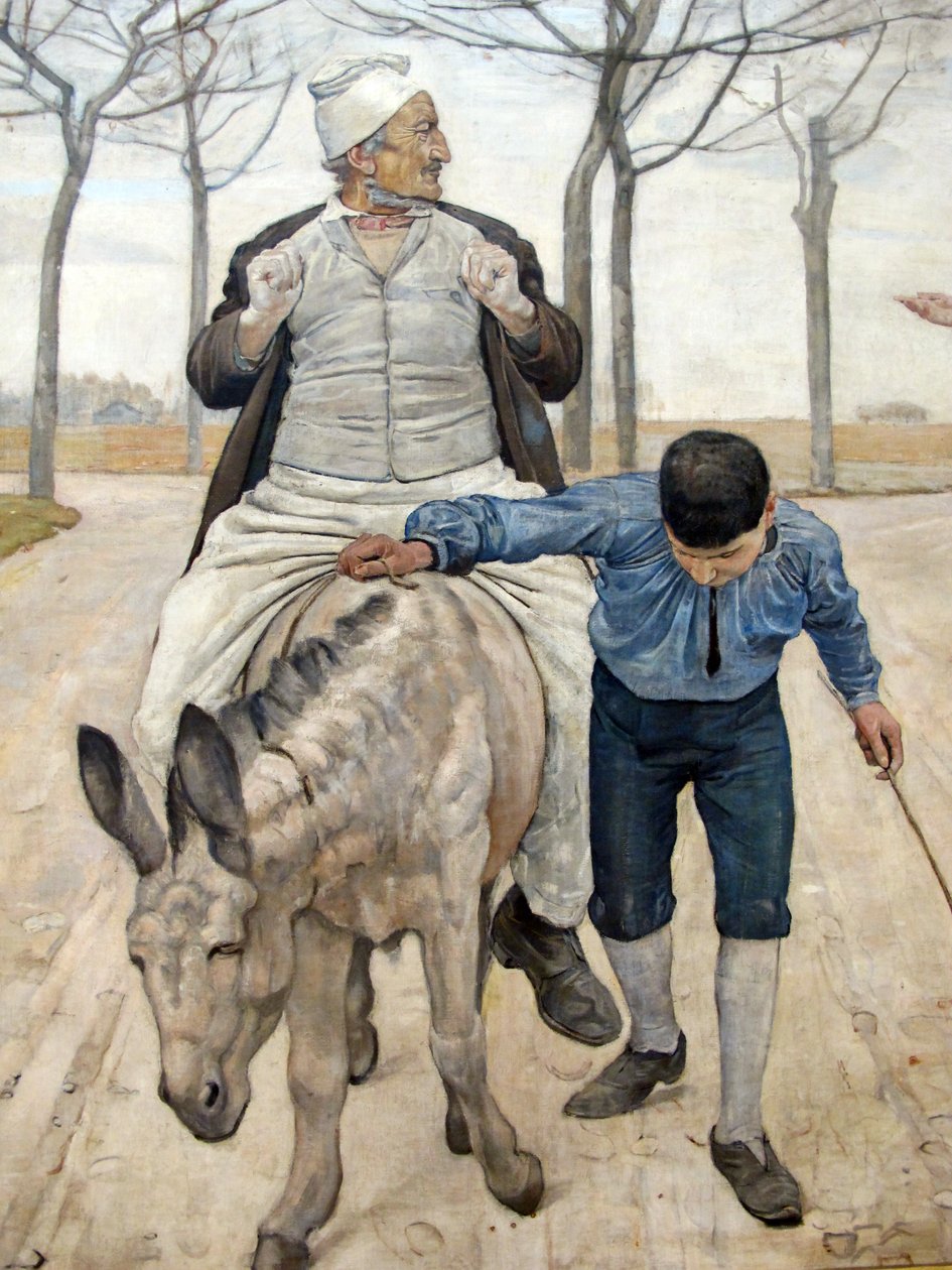 mlynář, jeho syn a osel od Ferdinand Hodler