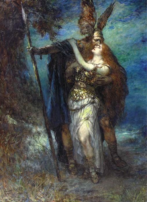 Wotan a Brunhilde od Ferdinand Leeke