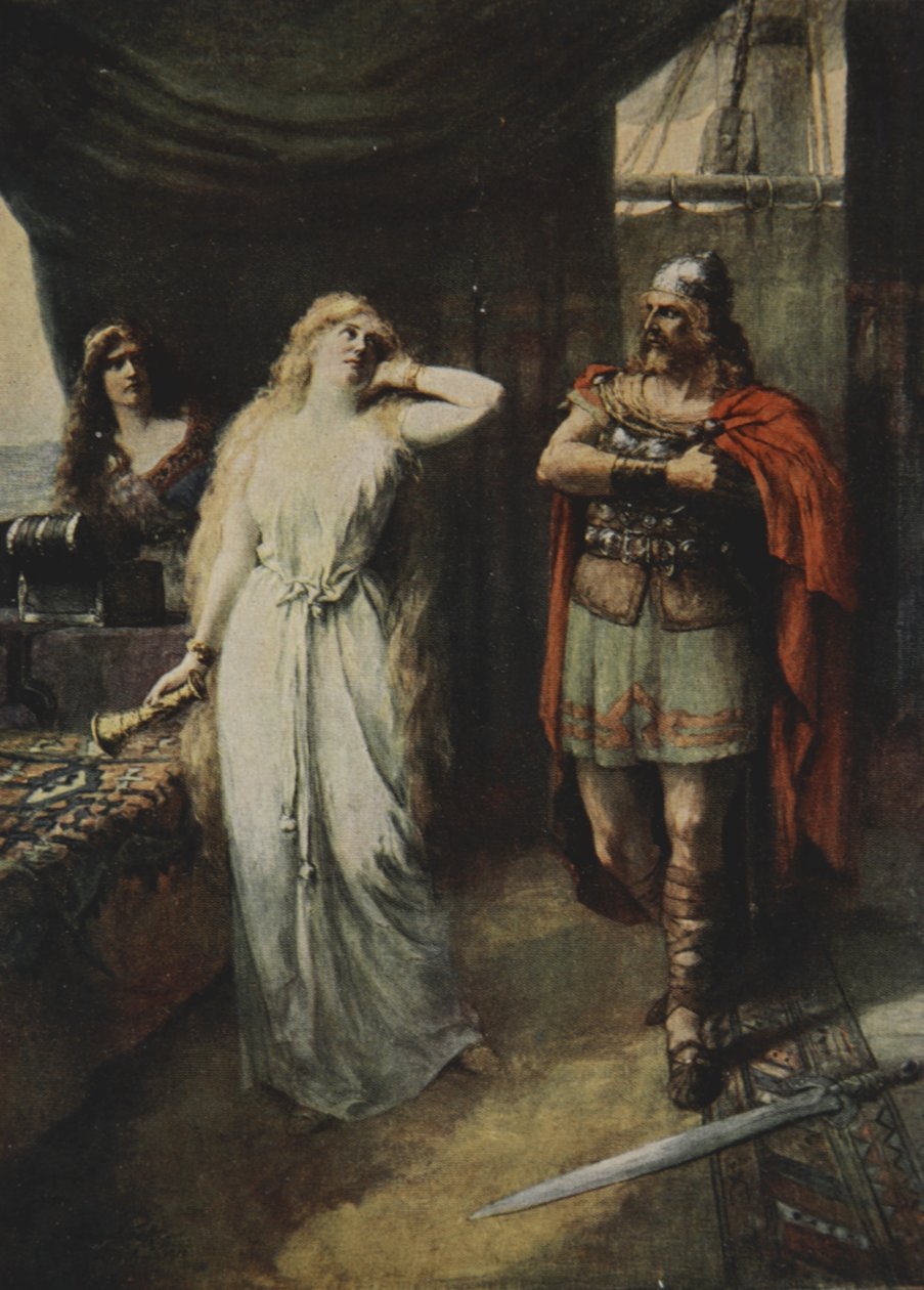 Ti dva stáli a mlčky se na sebe dívali z „Příběhů Wagnerových oper“ od J. Walkera McSpaddena (1874-1960), 1905 od Ferdinand Leeke