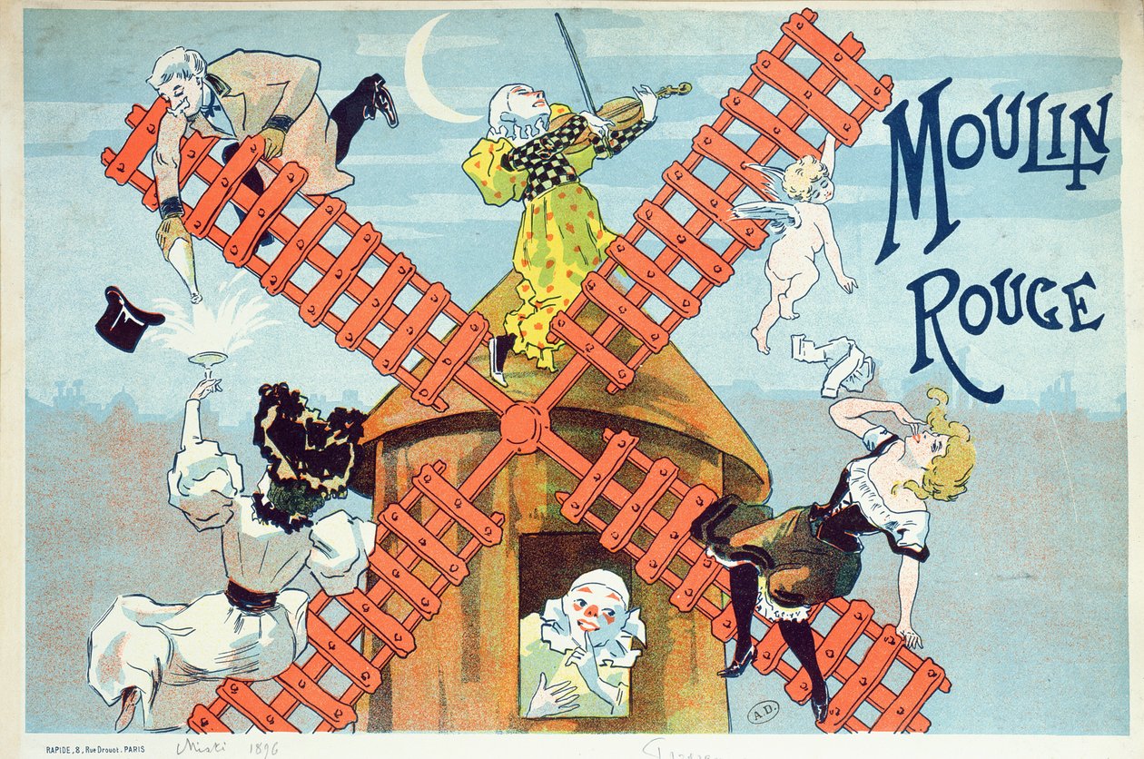 Obálka programu pro Moulin Rouge, 1896 od Ferdinand Misti Mifliez