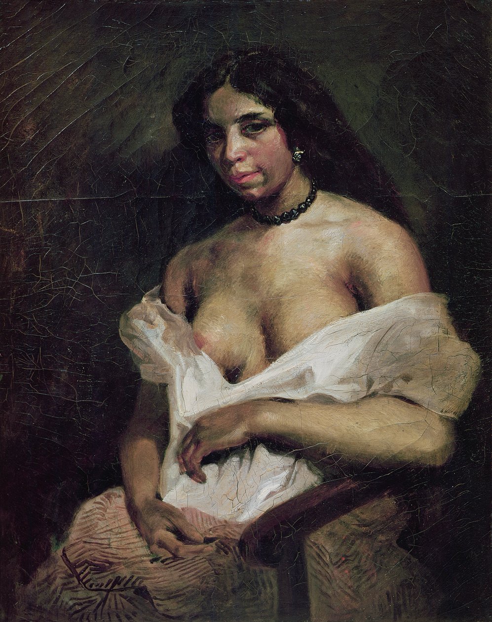Mulatka, kolem 1821-24 od Ferdinand Victor Eugene Delacroix