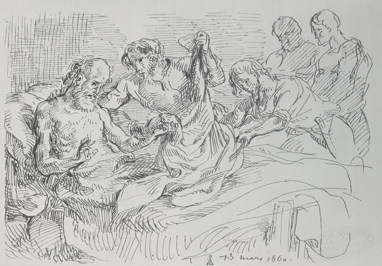 Starší muž v posteli, 1860 od Ferdinand Victor Eugene Delacroix