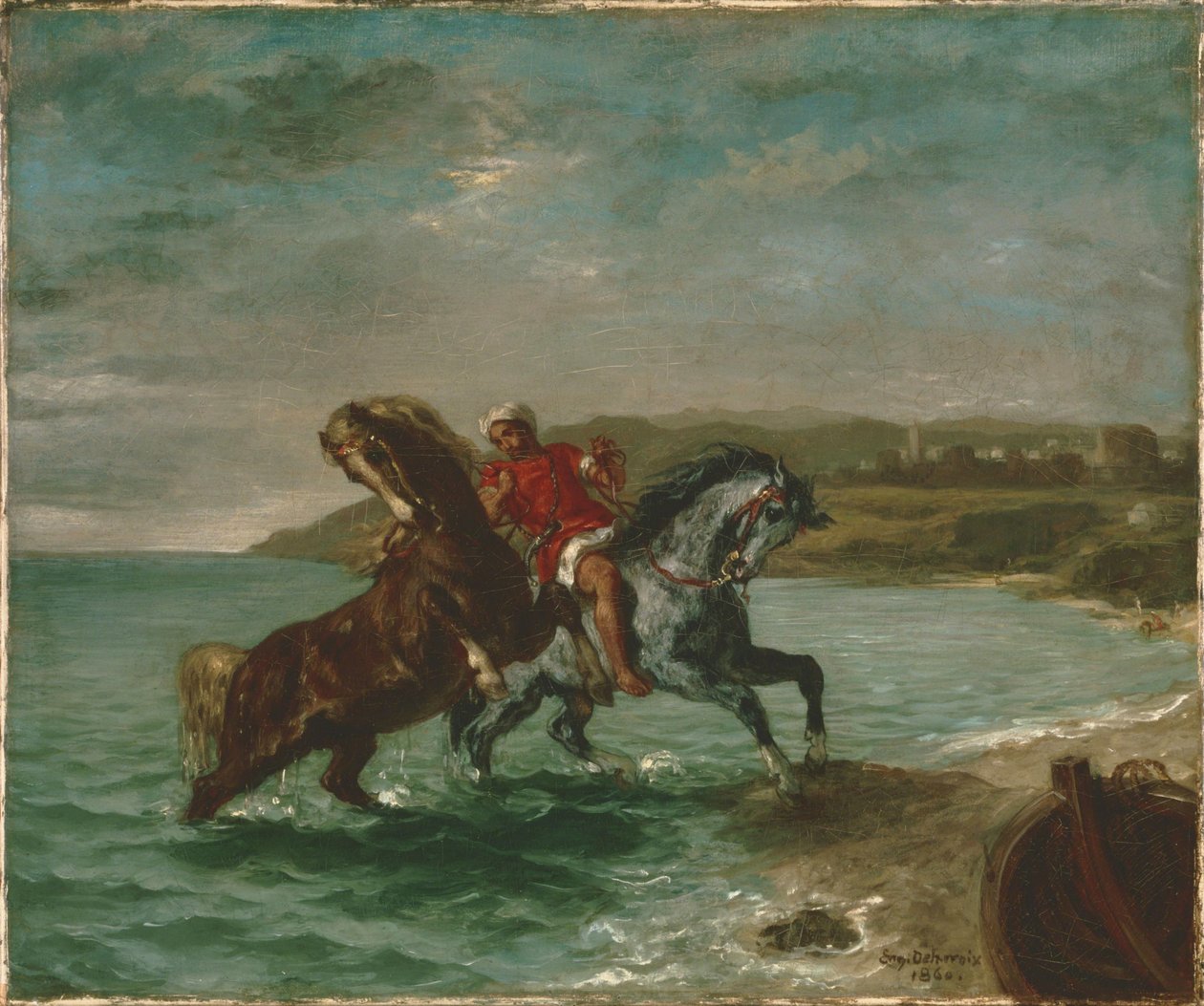 Koně vycházející z moře od Ferdinand Victor Eugene Delacroix