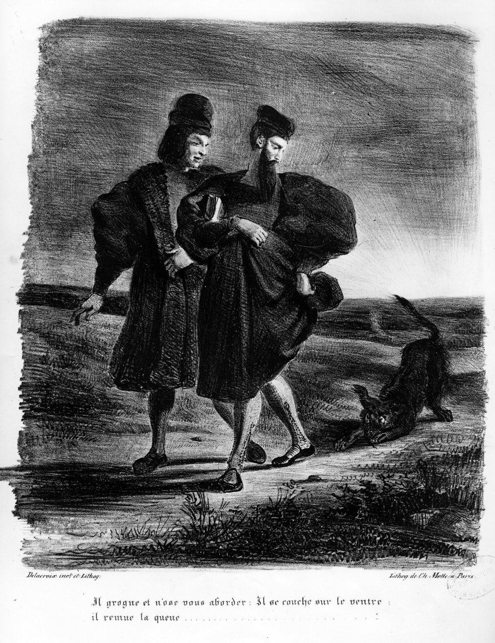 Faust a Wagner, Ilustrace pro Fausta od Goetha, 1828 od Ferdinand Victor Eugene Delacroix