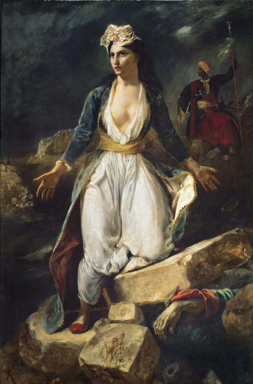 Řecko končí na ruinách Missolonghi, 1826 od Ferdinand Victor Eugene Delacroix