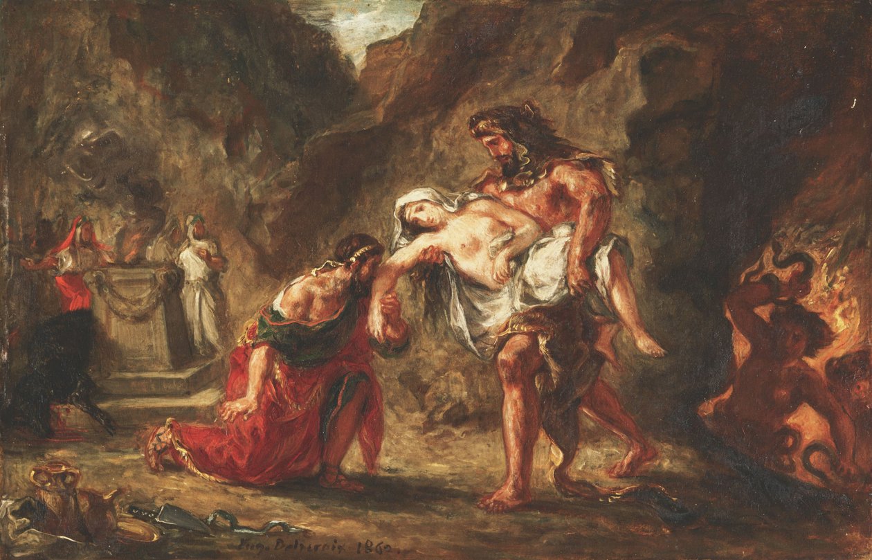 Herkules a Alcestis od Ferdinand Victor Eugene Delacroix