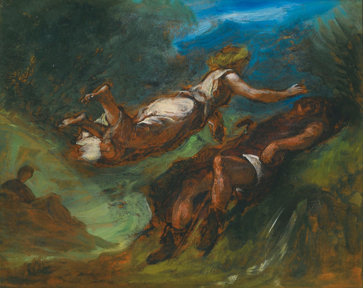 Hesiod a múza od Ferdinand Victor Eugene Delacroix
