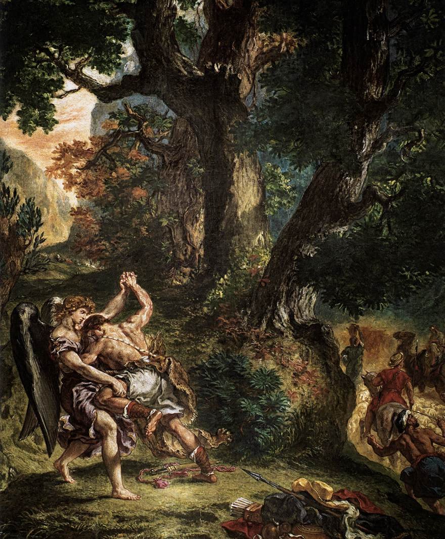 Jacob Wrestling s andělem od Ferdinand Victor Eugene Delacroix