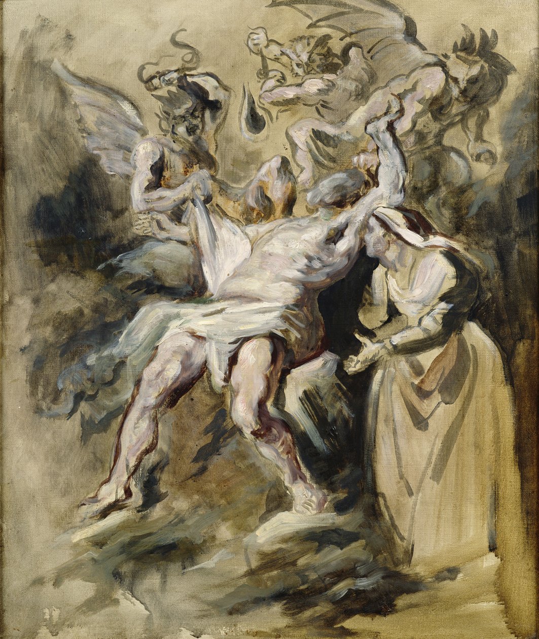 Práce mučená démony od Ferdinand Victor Eugene Delacroix