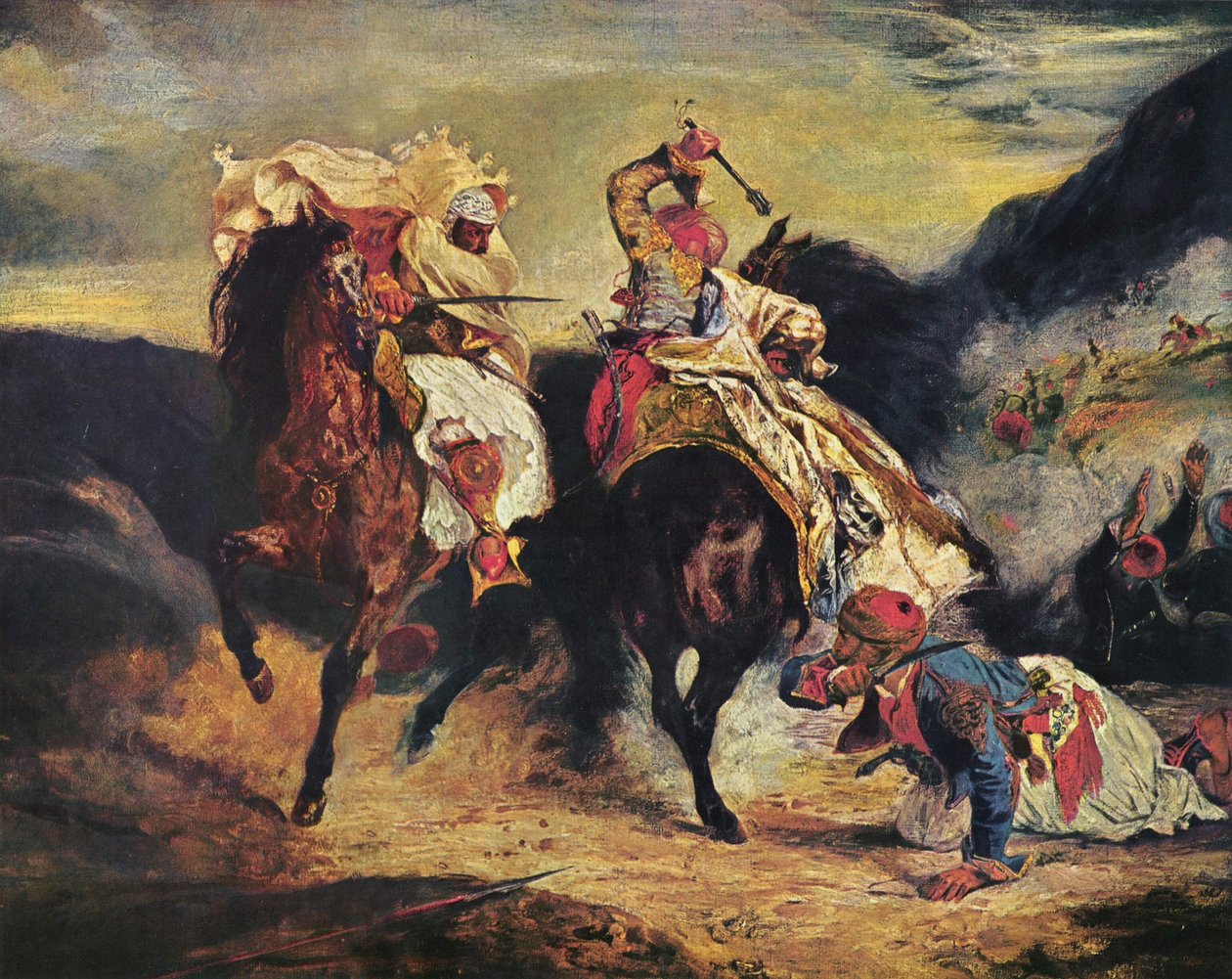 Bitva o Giaur s pašou od Ferdinand Victor Eugene Delacroix