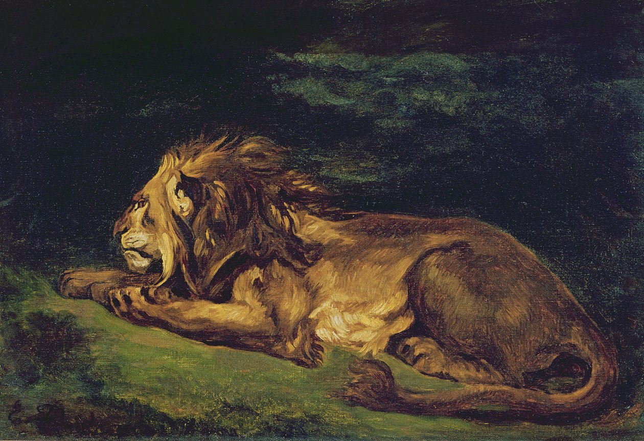 Lev odpočívá od Ferdinand Victor Eugene Delacroix