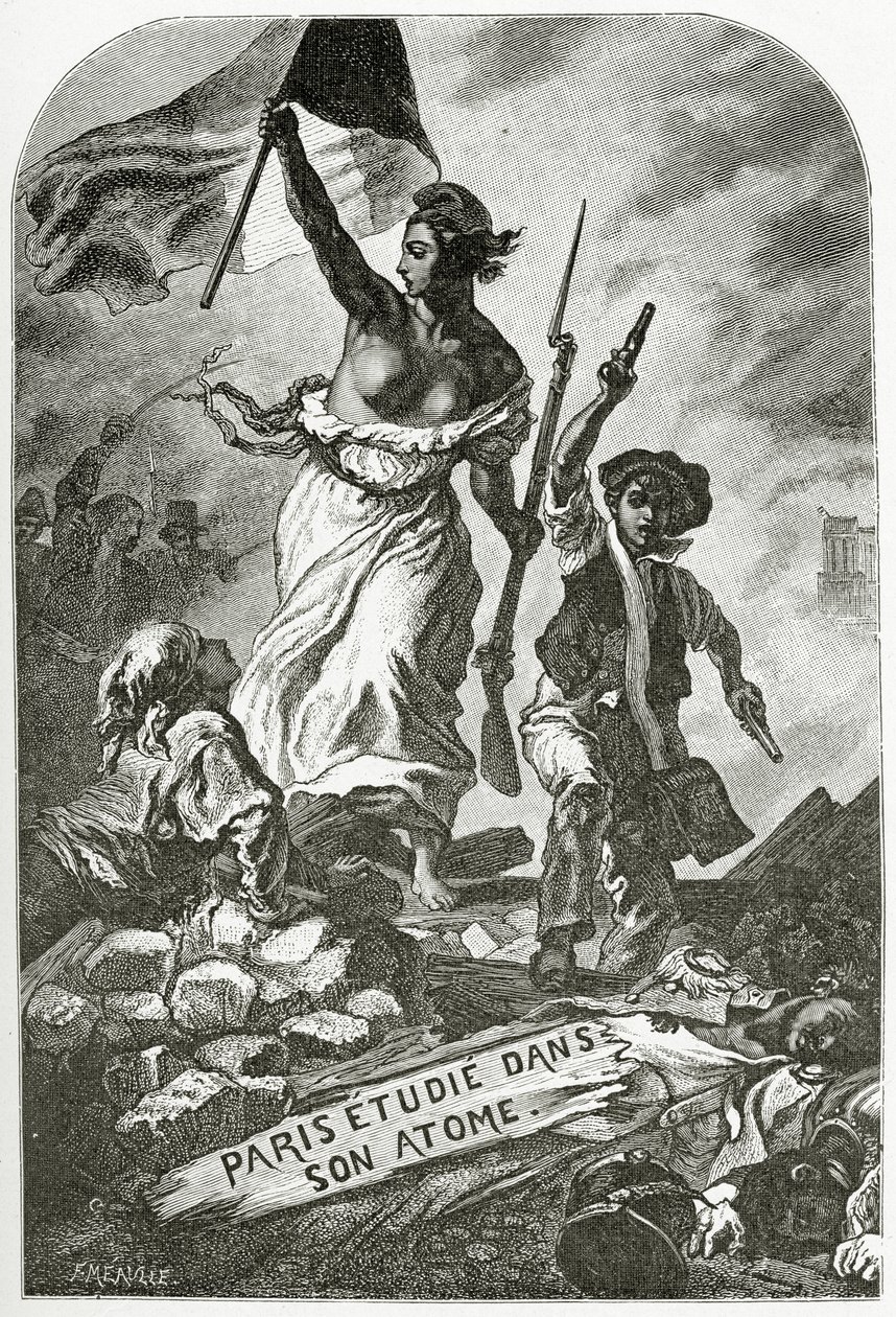 Paris Etudie dans son Atome, 19. století (č. rytina) od Ferdinand Victor Eugene Delacroix
