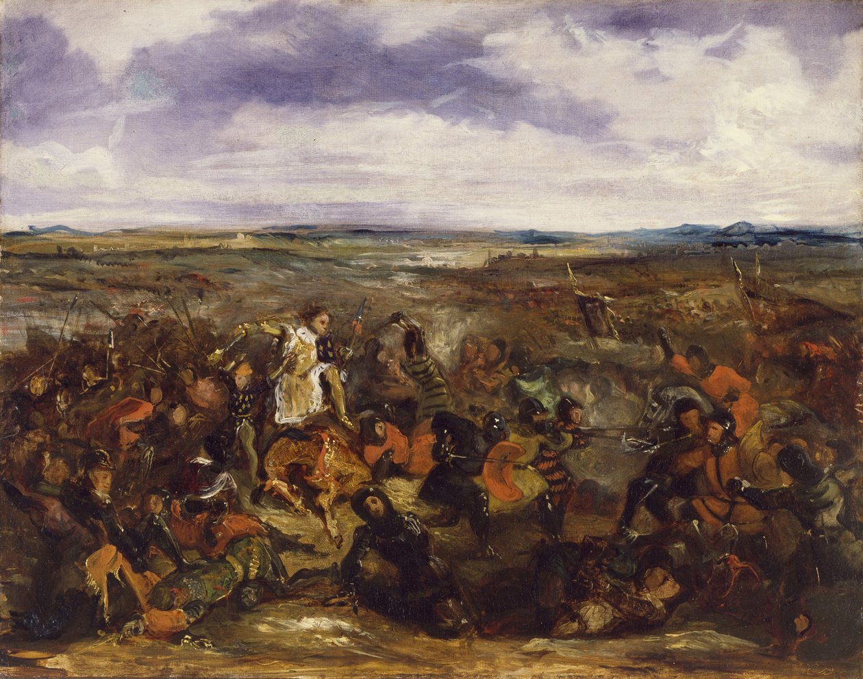 Náčrt pro bitvu o Poitiers, 1829-30 (viz 82866) od Ferdinand Victor Eugene Delacroix