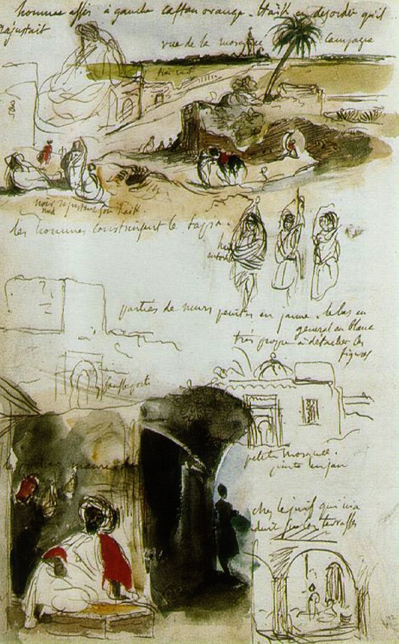 Náčrtník z Maroka, 1832 od Ferdinand Victor Eugene Delacroix