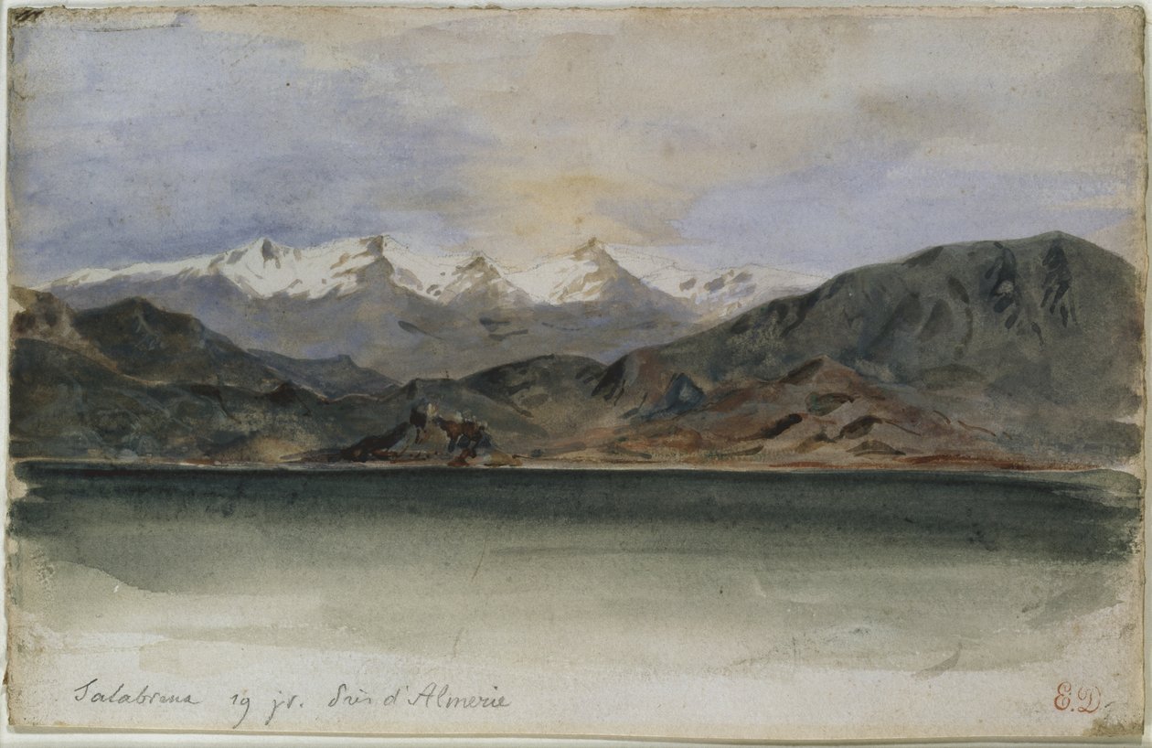Španělské pobřeží poblíž Salobreny (akvarel) od Ferdinand Victor Eugene Delacroix