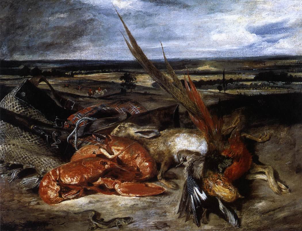 Zátiší s humrem od Ferdinand Victor Eugene Delacroix