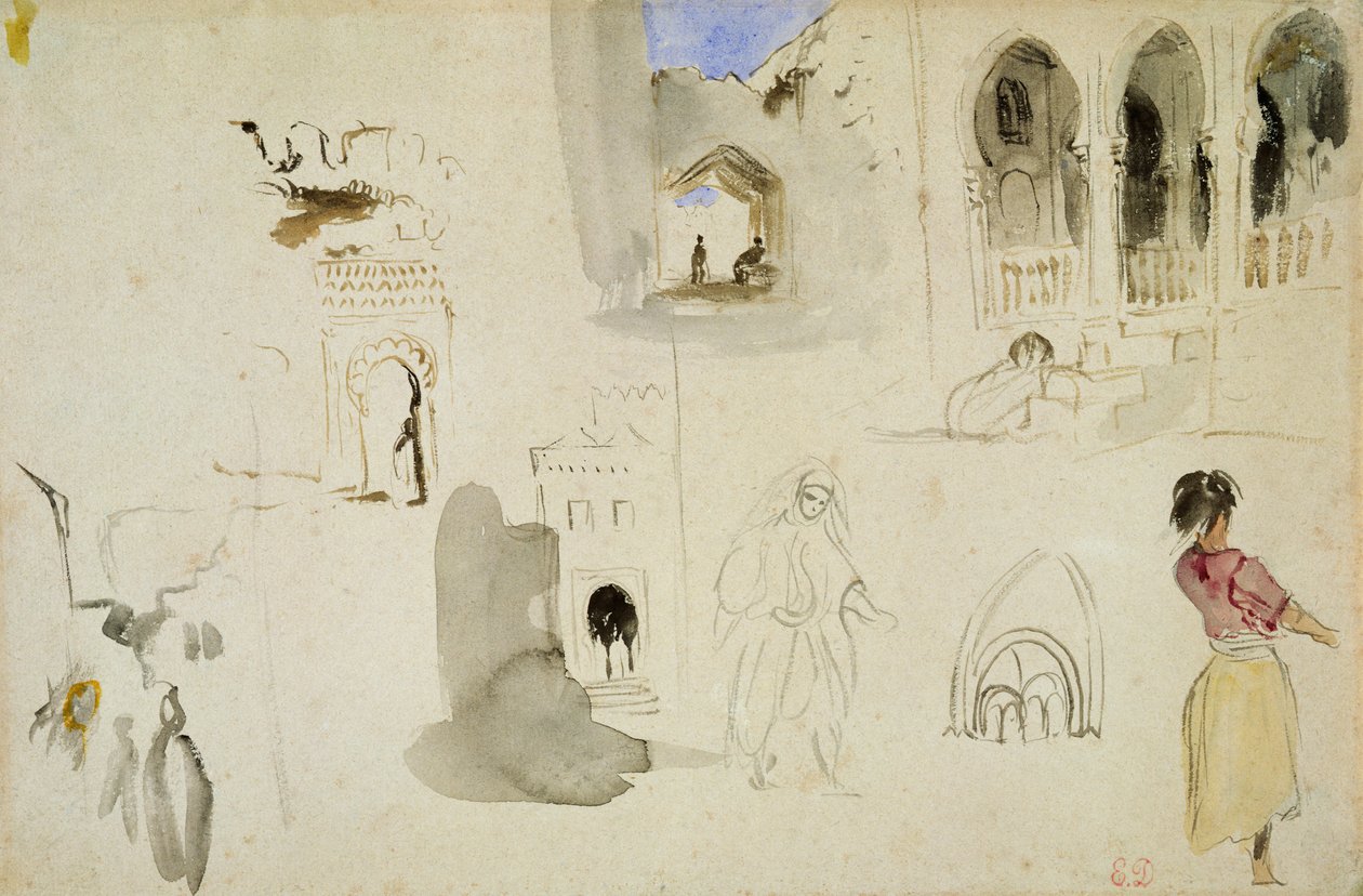 Kasbah, Tanger od Ferdinand Victor Eugene Delacroix