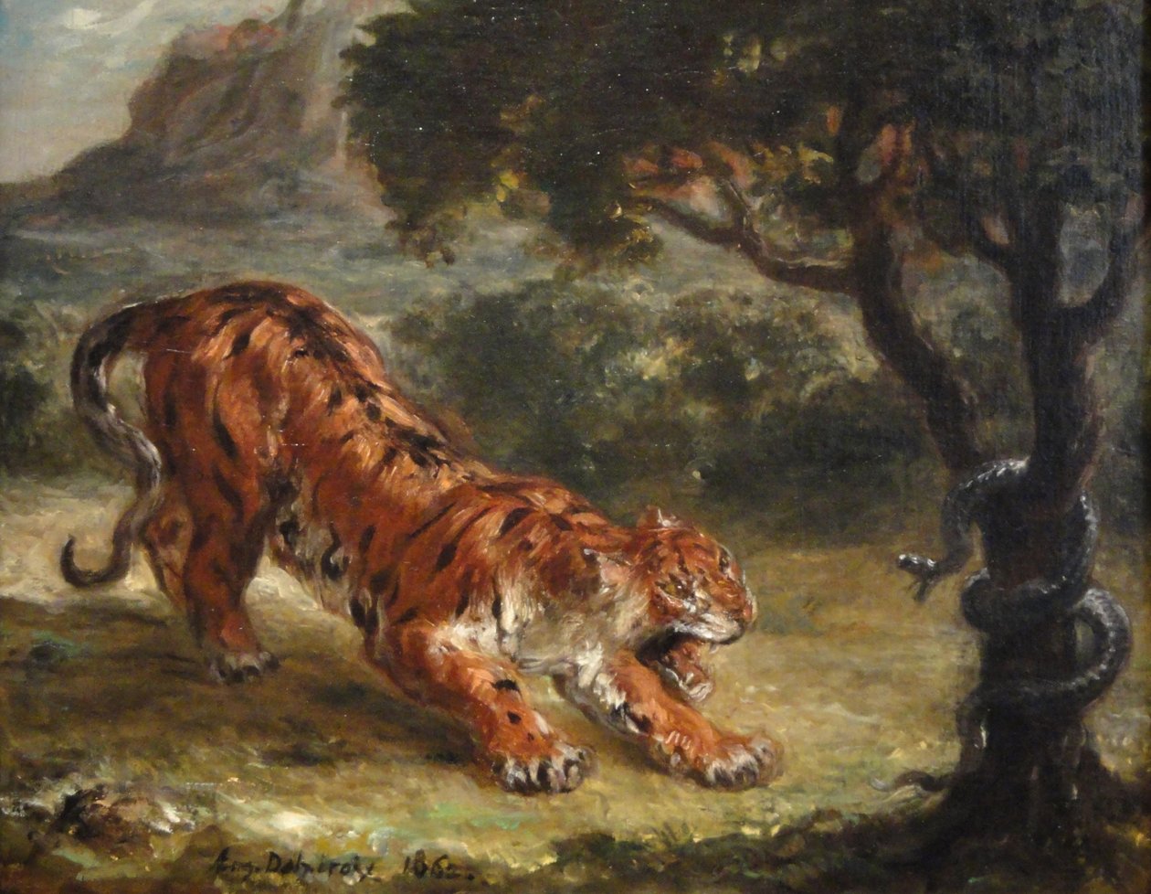Tygr a had od Ferdinand Victor Eugene Delacroix