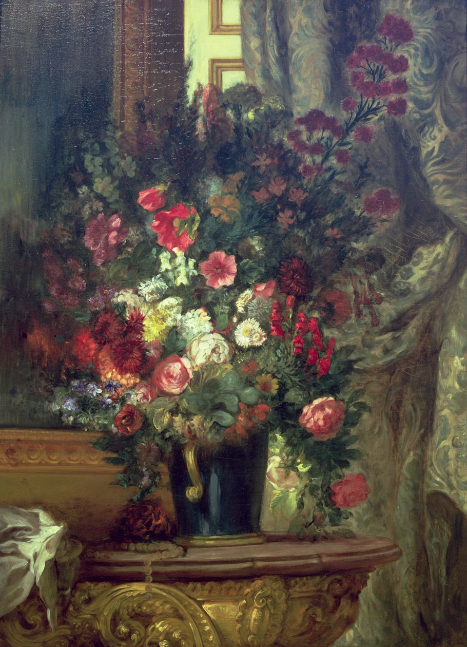 Váza s květinami na konzole, 1848-49 od Ferdinand Victor Eugene Delacroix