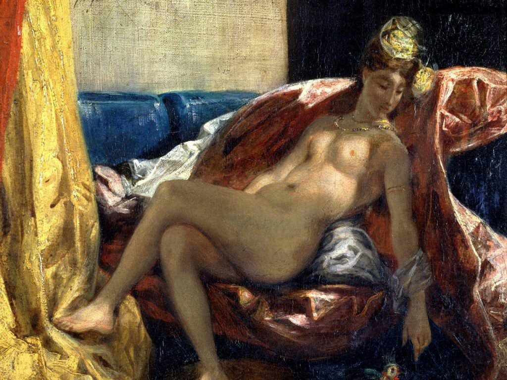Žena s papouškem od Ferdinand Victor Eugene Delacroix