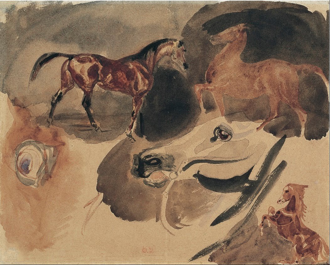 Studium koní od Ferdinand Victor Eugene Delacroix