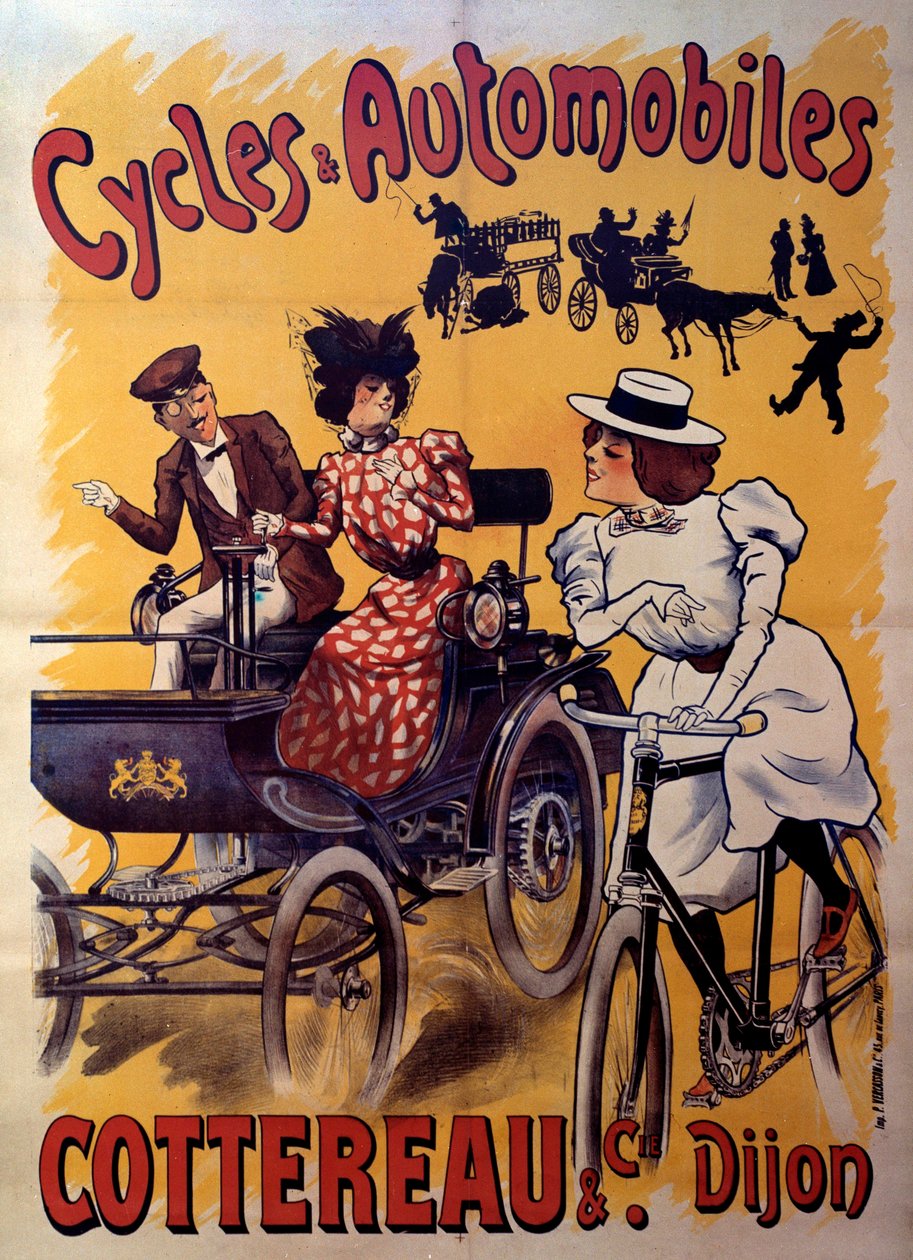 Plakát na jízdní kola a automobily Cottereau et compagnie. počátek 20. století (plakát) od Ferdinand (1865 1923) Misti Mifliez