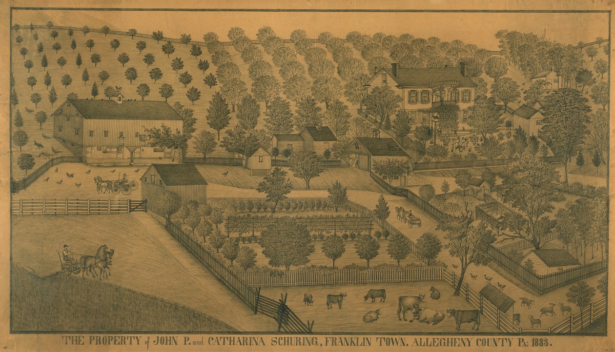 Majetek Johna P. a Cathariny Schuringové, Franklin Town, Allegheny County, Pennsylvania od Ferdinand A. Brader