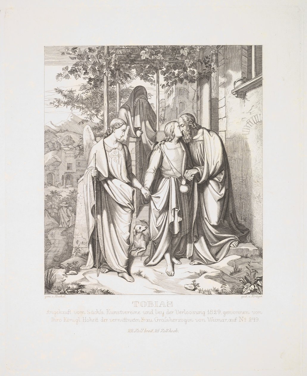Tobias se rozchází se svým otcem, 1829. od Ferdinand Anton Kruger
