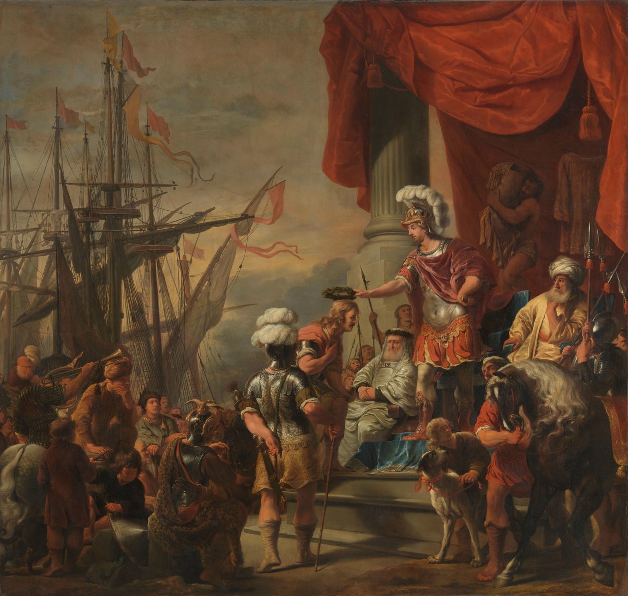 Aeneas na dvoře Latinus Aeneas korunuje Cloantha od Ferdinand Bol