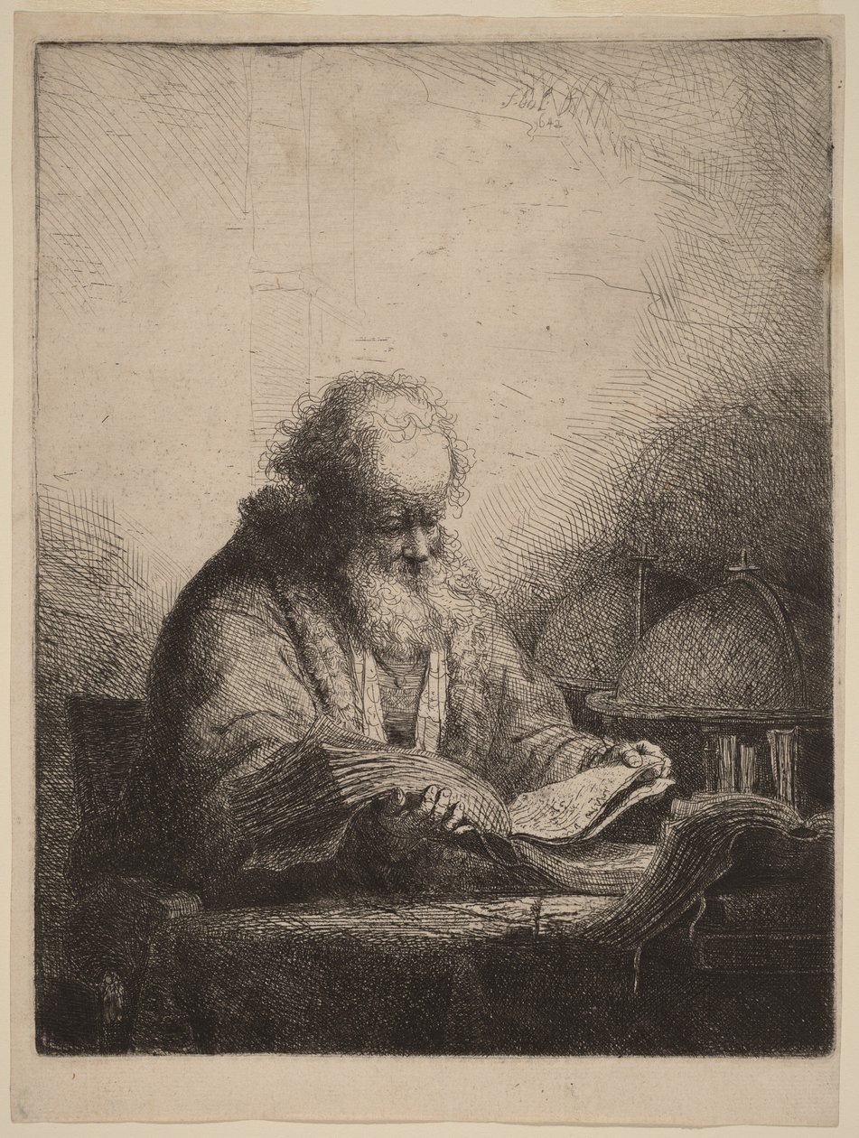 Starý muž čtoucí od Ferdinand Bol