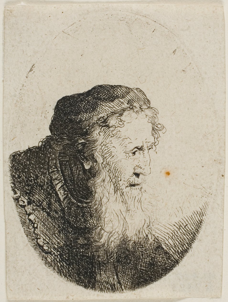 Vousatý stařec s lebkou na hlavě od Ferdinand Bol