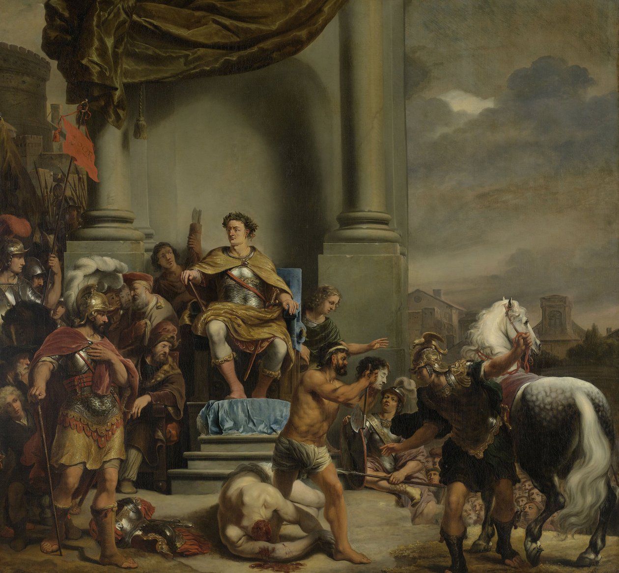 Konzul Titus Manlius Torquatus nařídil stětí svého syna, 1662-1664 od Ferdinand Bol