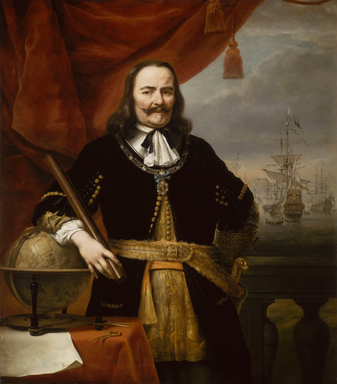 Michiel Adriaenszoon de Ruyter, generálporučík-admirál Spojených provincií (1607-1676) od Ferdinand Bol