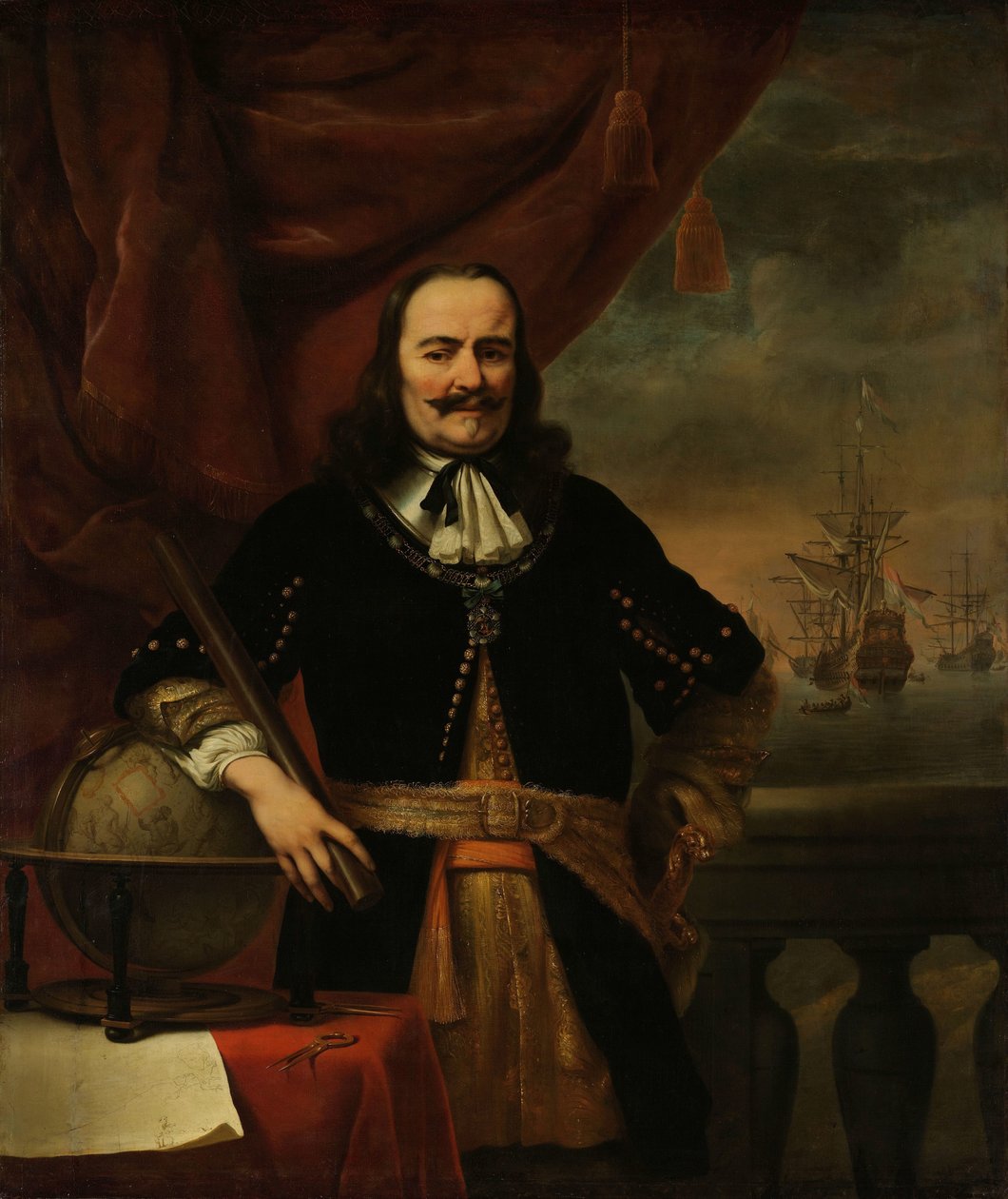 Michiel de Ruyter jako poručík-admirál Portrét Michiela Adriaenszoona de Ruytera (1607-1676), viceadmirála od Ferdinand Bol