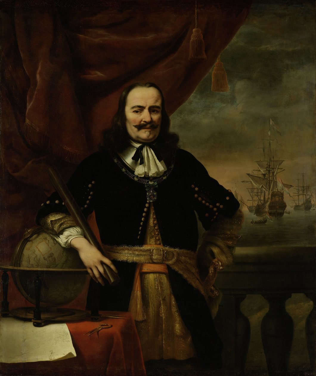 Michiel de Ruyter jako poručík-admirál od Ferdinand Bol